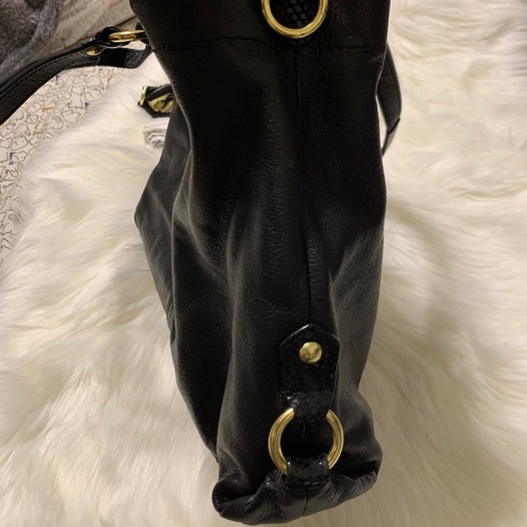 Coach Leather with Snake Print & Gold Accents Bag - Picture 8 of 14